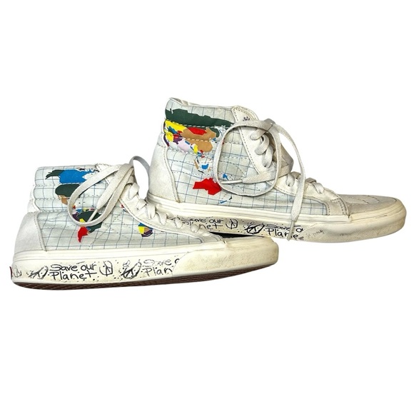 Vans Sk-8 High-Top Save the Planet Sneakers. Men size 6.0 Women's 7.5 - Picture 3 of 11